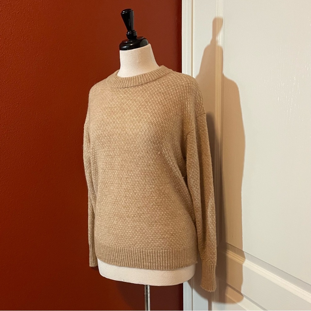 Quince Women’s Baby Alpaca Blend Diamond Stitch Crewneck‎ Pullover Sweater